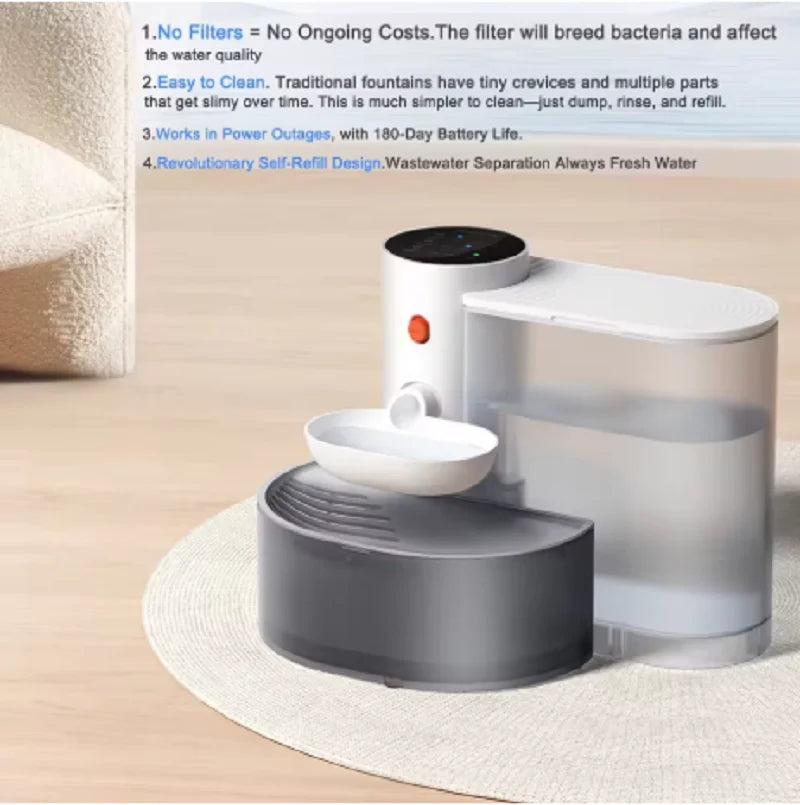 3L Smart Pet Water Fountain,Wireless Cat Water Fountain No | Majestic Pet Kingdom™