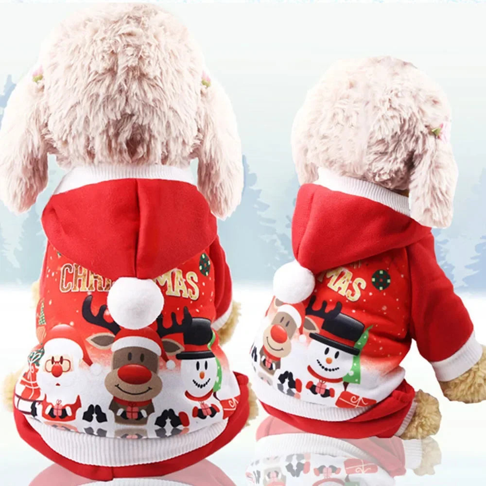 Dog Hoodies Christmas Halloween Holiday Reindeer Sweater