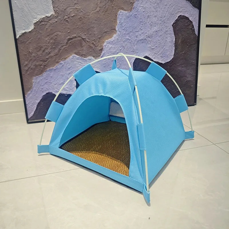 Pet Teepee Durable Floor Mat Dog & Cat House for Indoor/Outdoor Camping Comfortable for Pets Foldable Cat Bed and Dog Bed cage - Majestic Pet Kingdom