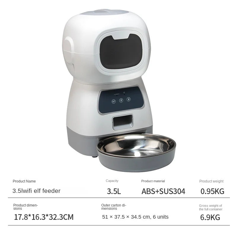 Intelligent Pet Feeder Timed Automatic Quantitative Feeding Machine For Cats Cat Food Dog Food Self-service Feeding For Dogs New - Majestic Pet Kingdom