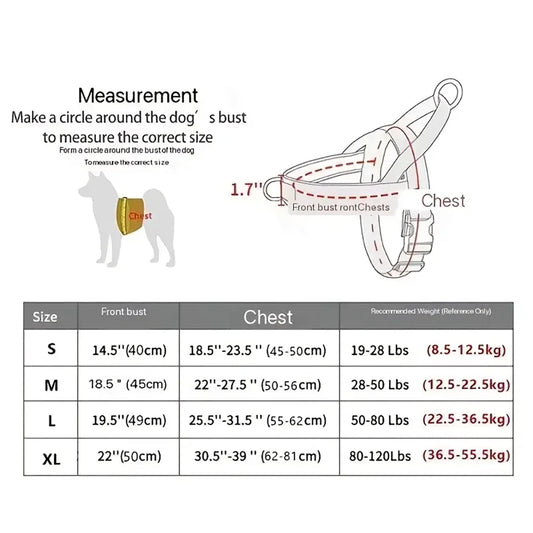 Dog Harness Tactical 1000D Nylon Anti-Pull Large Breed Vest