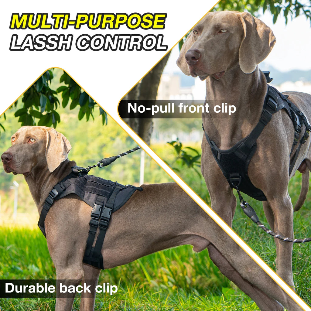 Tactical Chest Strap Large Dog Explosion proof Outdoor Anti slip Tank Top Pet Traction Dog Harness Reinforcement Loop Dog Walkin - Majestic Pet Kingdom
