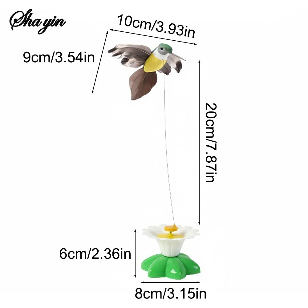 Electric Flying Bird Teasing Stick Automatically Spins Around Hummingbird, Cat Self Hi Toy