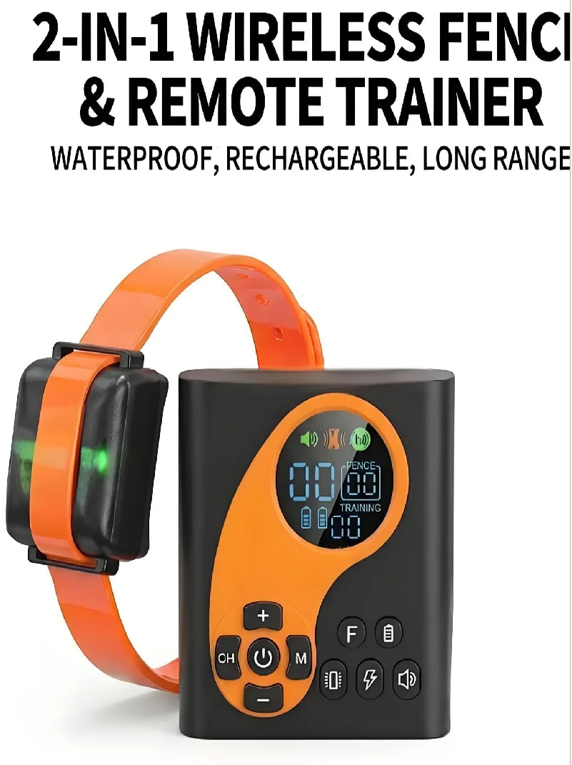 Electric Dog Fence Wireless Remote Trainer 2-in-1 Pet System