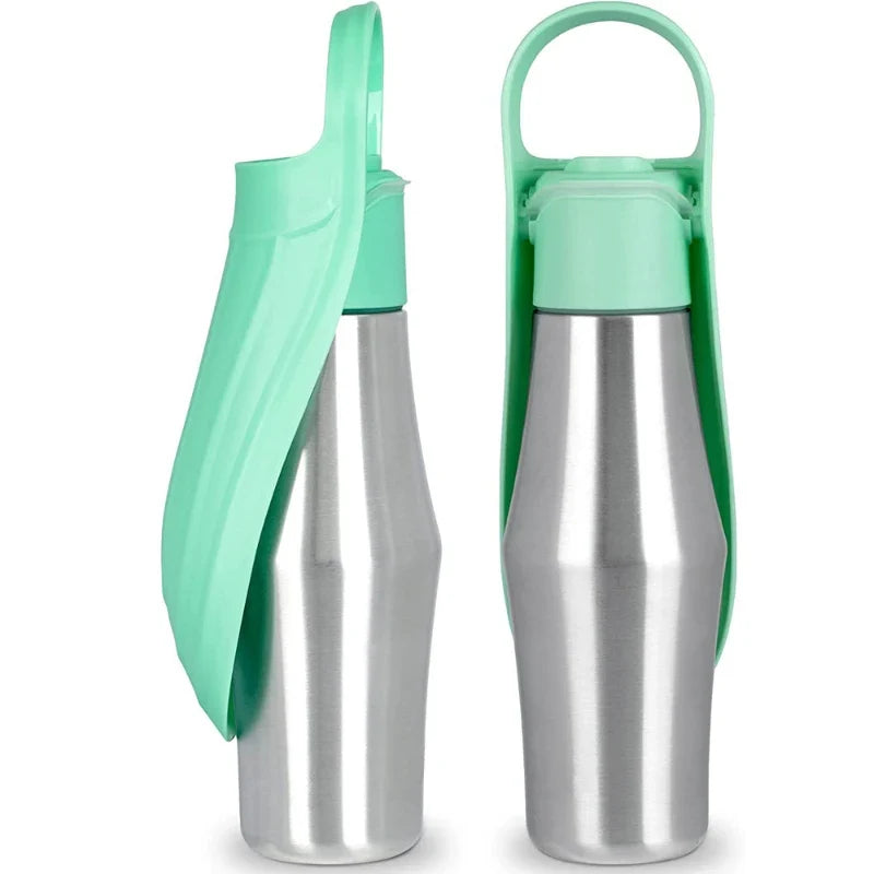 Majestic Pet Kingdom - 27oz Portable Pet Water Dispenser Dog Travel Bottle 2-in-1 Cat Puppy Drinking Fountain Outdoor Accessory View 2