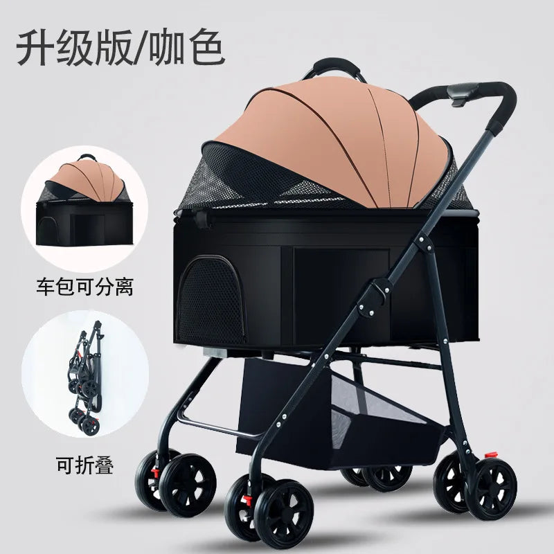 3-in-1 Pet Dog Stroller Dog Wagon with Removable Carrier Cat Stroller for Medium Dogs Up to 55lbs  dog carrier dog backpack