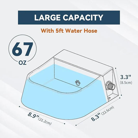 Dog Water Bowl Automatic Outdoor Auto-Fill Dispenser 2L Hose - Detail Angle 2 | Majestic Pet Kingdom