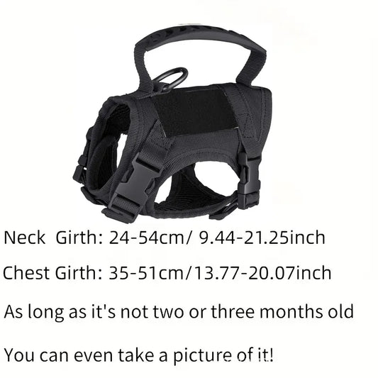 Tactical Cat Harness Reflective Outdoor Walking Vest Handle - Detail Angle 2 | Majestic Pet Kingdom