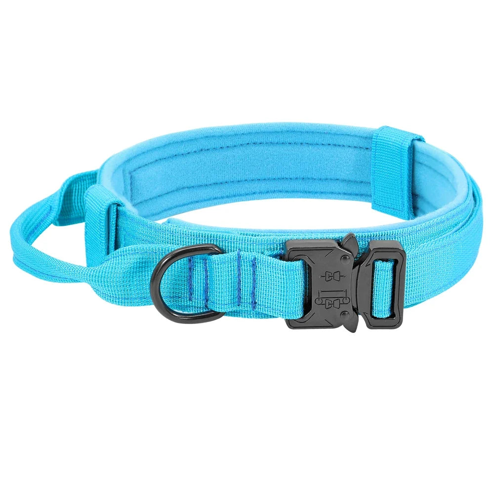 Military Tactical Dog Collar Nylon Dogs Collars Durable Pet Training Necklace Adjustable For Medium Large Dogs French Bulldog - Red | Purrfect Pet Kingdom