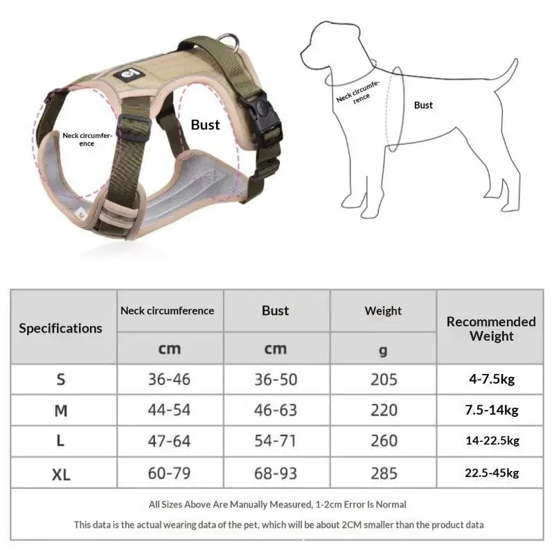 Dog Harness Reflective Midium Large Dogs Tactical Vest Adjustable Harness Oxford Cloth Vest Training Hound Pet Accessoires - C | Purrfect Pet Kingdom