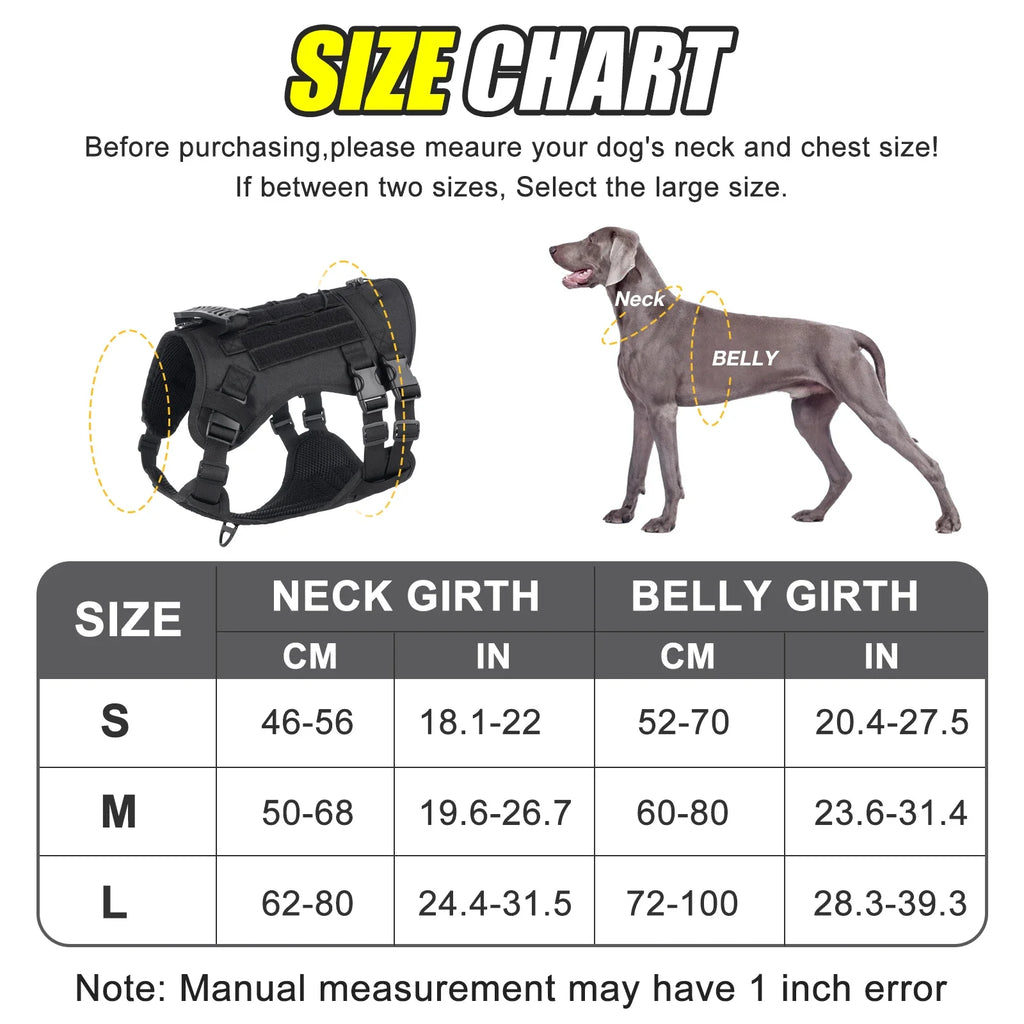 Tactical Chest Strap Large Dog Explosion proof Outdoor Anti slip Tank Top Pet Traction Dog Harness Reinforcement Loop Dog Walkin - Majestic Pet Kingdom