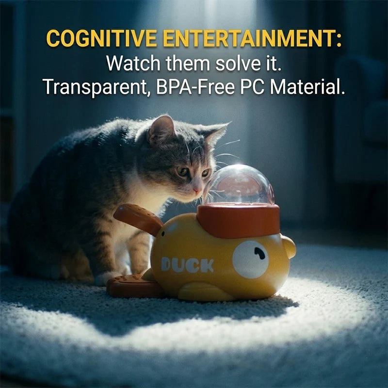 Dog 2-in-1 Interactive Toy Pet Automatic Food Treat Dispenser Cartoon Duck Design Slow Food Pet Snack Feeder for Dog Training - Majestic Pet Kingdom