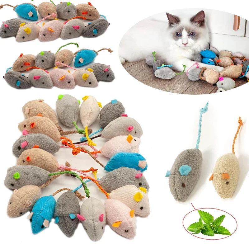 Rattle Cat Mouse Toys Also Prefilled Catnip Faux Fur Cat Mice Toys | Majestic Pet Kingdom™