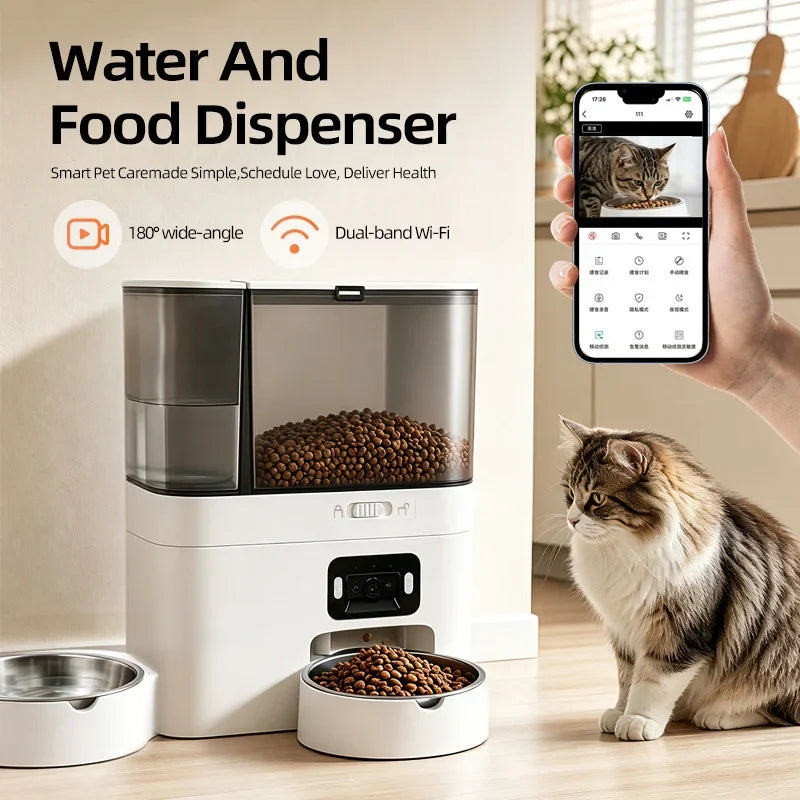 Automatic Camera Automatic Pet Feeder Water Fountain WIFI APP Video | Majestic Pet Kingdom™