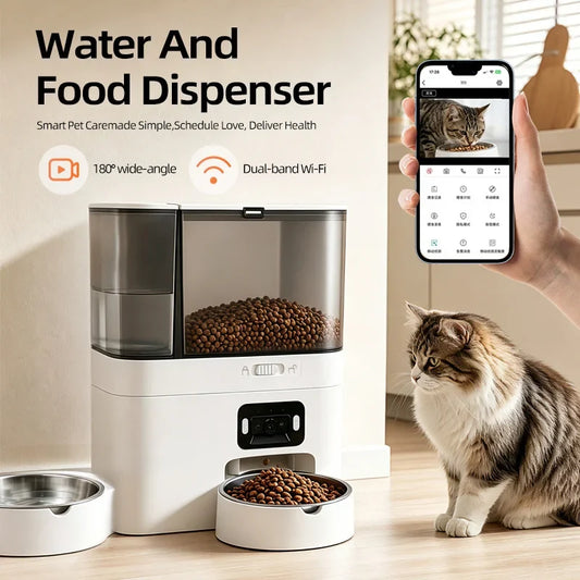 Automatic Camera Automatic Pet Feeder Water Fountain WIFI APP Video | Majestic Pet Kingdom™