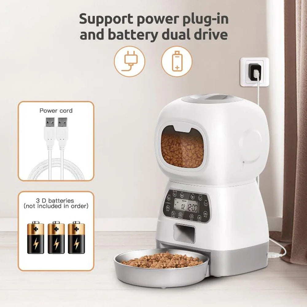 WiFi Pet Feeder 3.5L Automatic Slow Cat Feeder Voice Recorder - Majestic Pet Kingdom