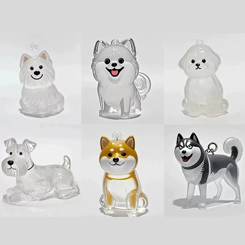 Clear Pet Hair Memorial Keepsake Capsule | Dog Fur Container Keychain