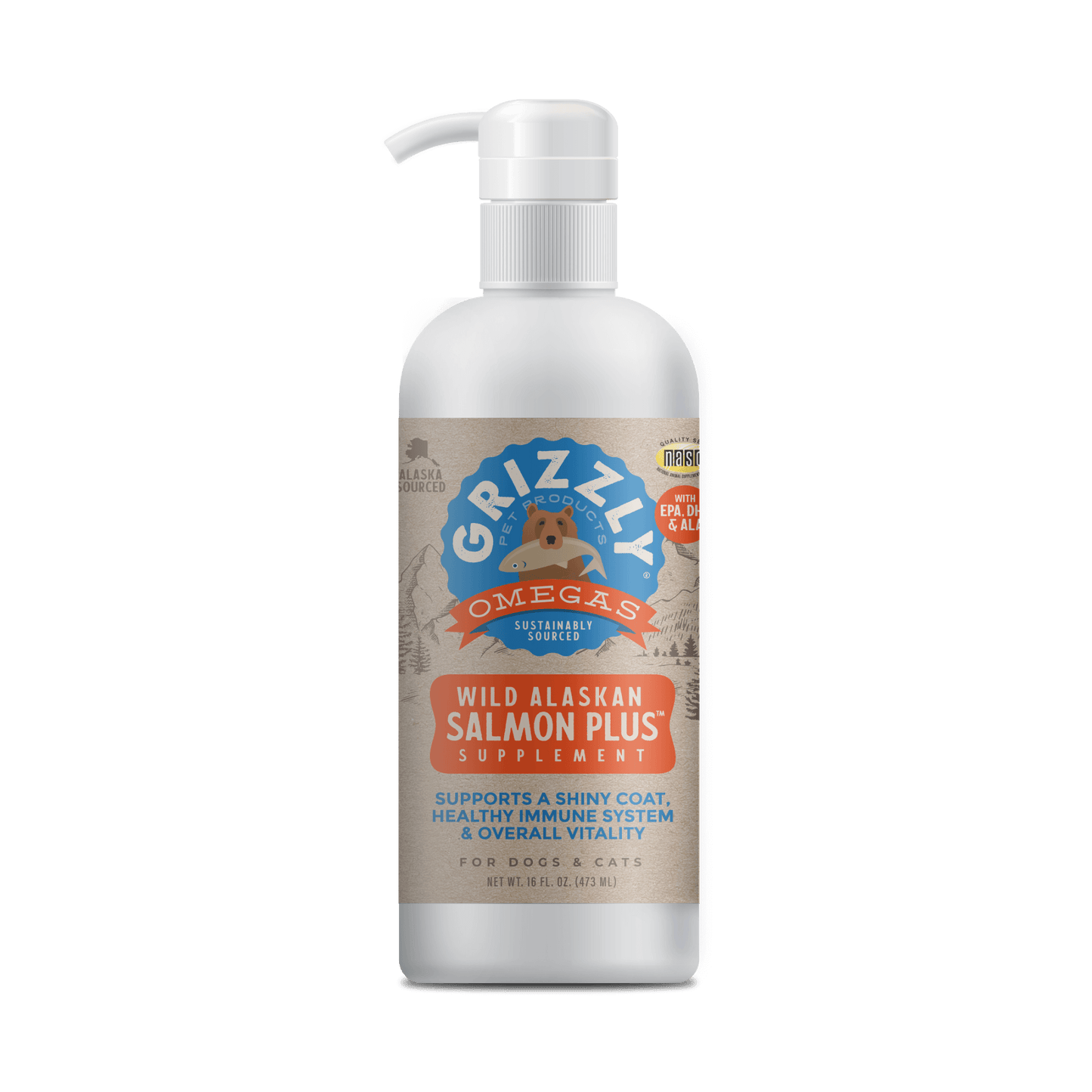 Dog Salmon Oil Grizzly Plus Wild Alaskan Liquid Booster 8oz