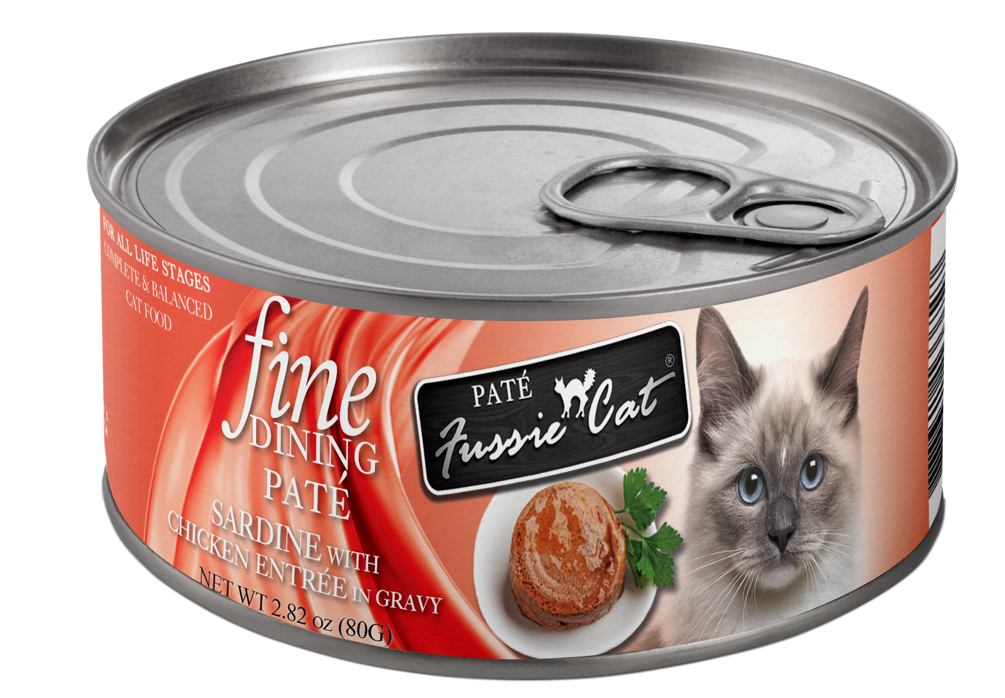 Fussie Cat Fine Dining - Pate - Sardine with Chicken Entree in gravy (2.82oz) - Majestic Pet Kingdom