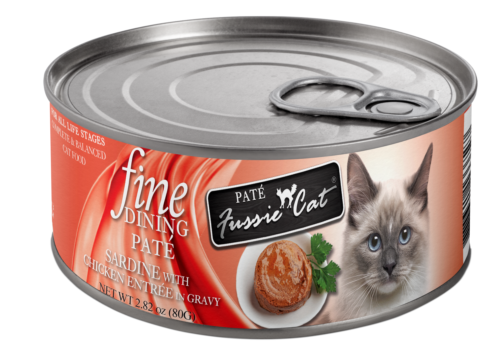 Fussie Cat Fine Dining - Pate - Sardine with Chicken Entree in gravy (2.82oz) - Majestic Pet Kingdom
