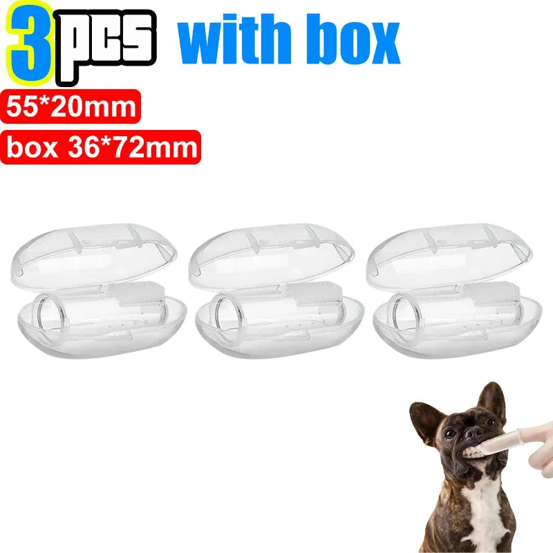 Silicone Soft Pet Finger Cuff Toothbrush | Dog & Cat Teeth Cleaning Tool