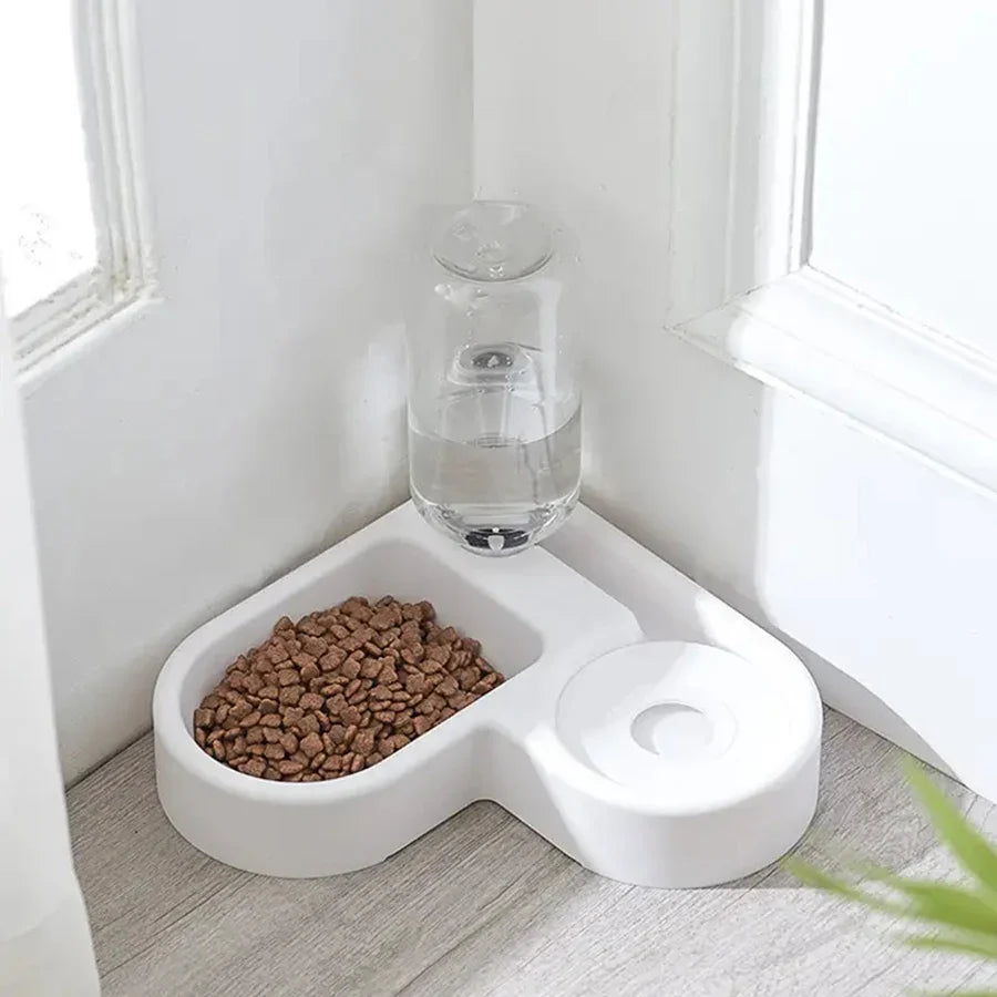 Cat bowl and dog bowl double-bowl automatic water dispenser and food bowl, automatic water dispenser for dogs and cats | Purrfect Pet Kingdom