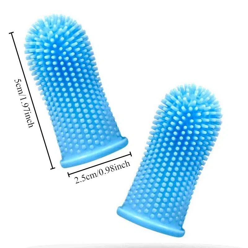Dog Toothbrush Non-Toxic Silicone Finger Dental Care Brush 4-Pack - Detail Angle 6 | Majestic Pet Kingdom