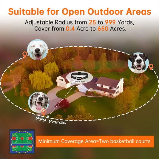 Dog Fence GPS Wireless Smart Enclosure Waterproof Shock Collar