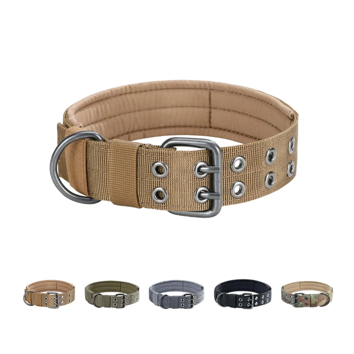Adjustable Pet Tactical Dog Collar Durable Double Buckle German Shepherd Training Leash and Collar Large Medium Dogs Accessories - Black Dog collar | Purrfect Pet Kingdom