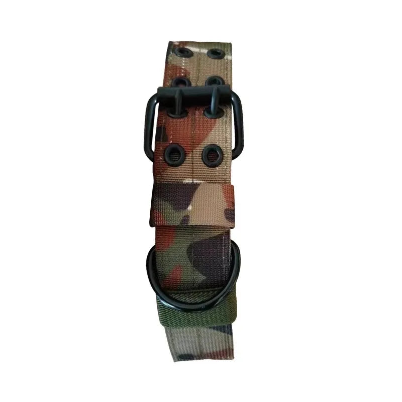 Adjustable Sturdy Tactical Dog Collar with Leash Set for Medium to Large Dogs Anti-Bite Durable Neck Collar For Strong Dogs - Khaki | Purrfect Pet Kingdom
