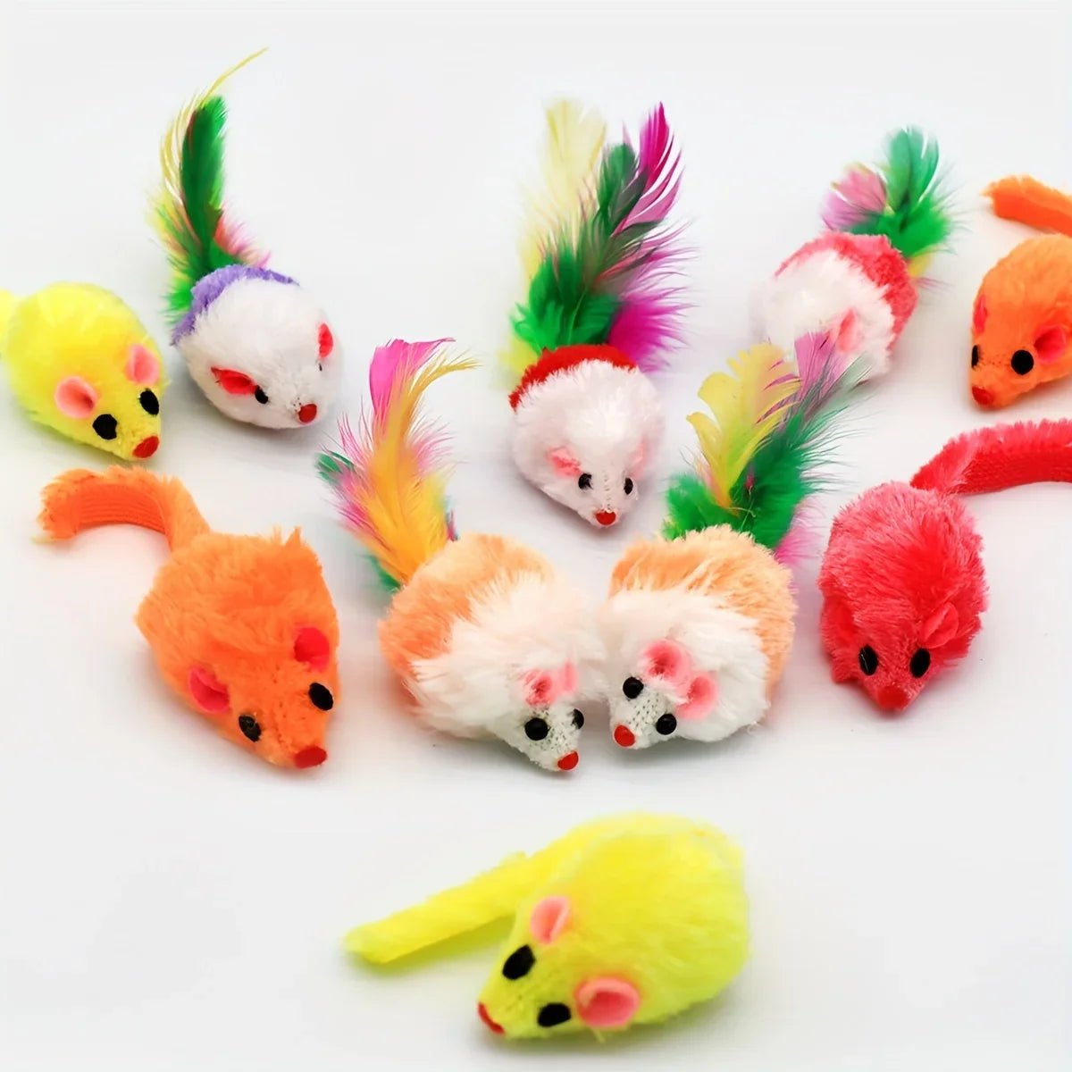 3/200pcs Rattle Cat Mouse Toys Also Prefilled Catnip Faux Fur Cat Mice Toys Interactive Cat Game Catnip Toys for Indoor Cats Toy - Majestic Pet Kingdom
