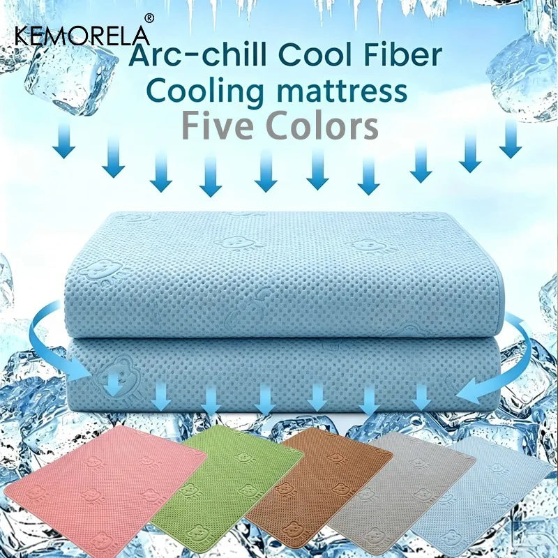 Pet Cooling Pad Smooth Bear Pattern Washable Ice Summer Mat