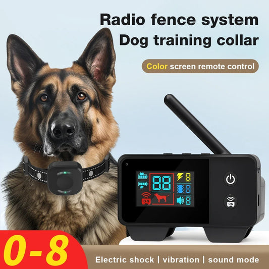 Electronic Pet Fence System 480M GPS Wireless Dog Fence Rechargeable Vibration Shock Sound Remote Control Pet Accessories | Purrfect Pet Kingdom