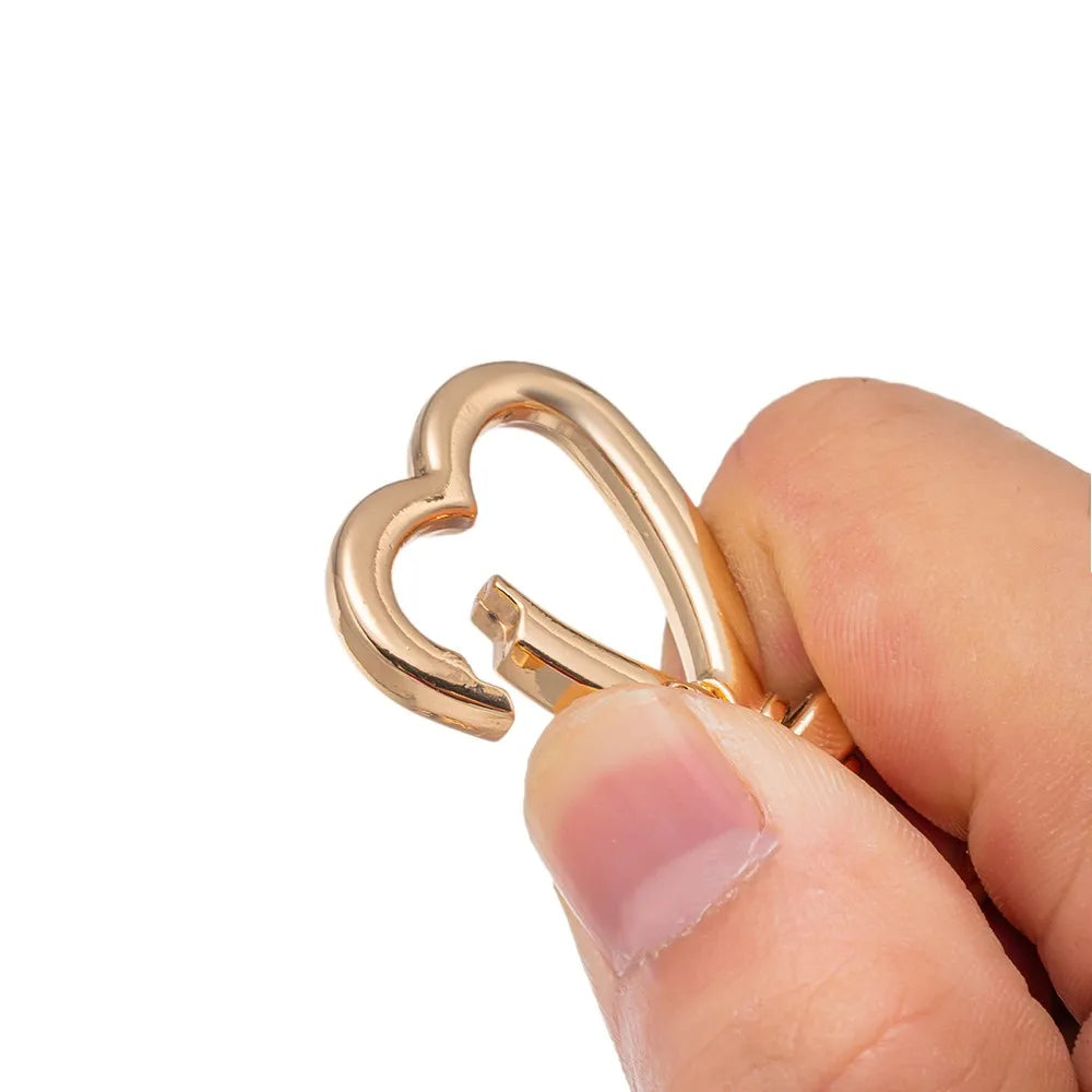 5Pcs Heart Shape Rotation Alloy Lobster Spring Clasps Openable Key Ring  Hook Carabiner Connector Dog Chain Buckles DIY Jewelry