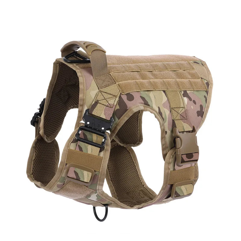 Tactical Military Vest Pet German Shepherd Golden Retriever Tactical Training Dog Harness and Leash Set For All Breeds Dogs - CP 4 piece set | Purrfect Pet Kingdom