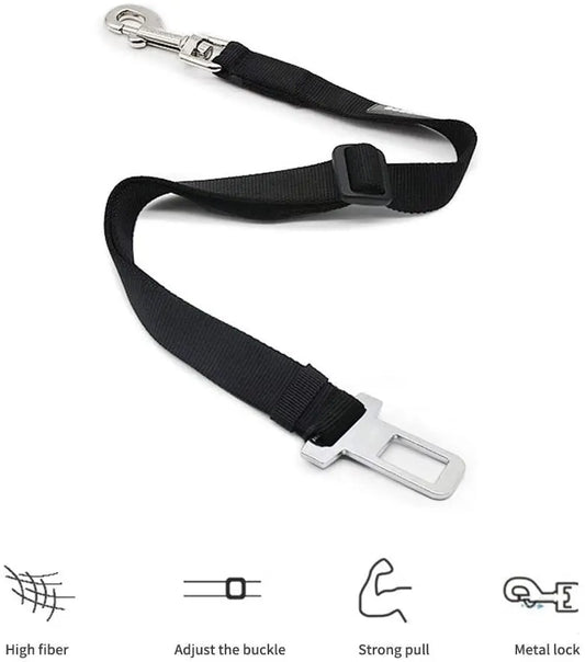 Dog Seat Belt Quick-Release Metal Clasp Vehicle Safety Restraint