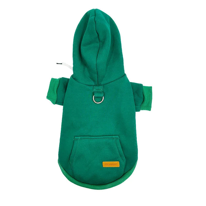 Winter Dog Clothes for Small Dogs Warm Fleece-Lined Hoodie Cozy Cotton Pullover Sweater Puppy Cute Pet Outfits for Cold Weather - Majestic Pet Kingdom