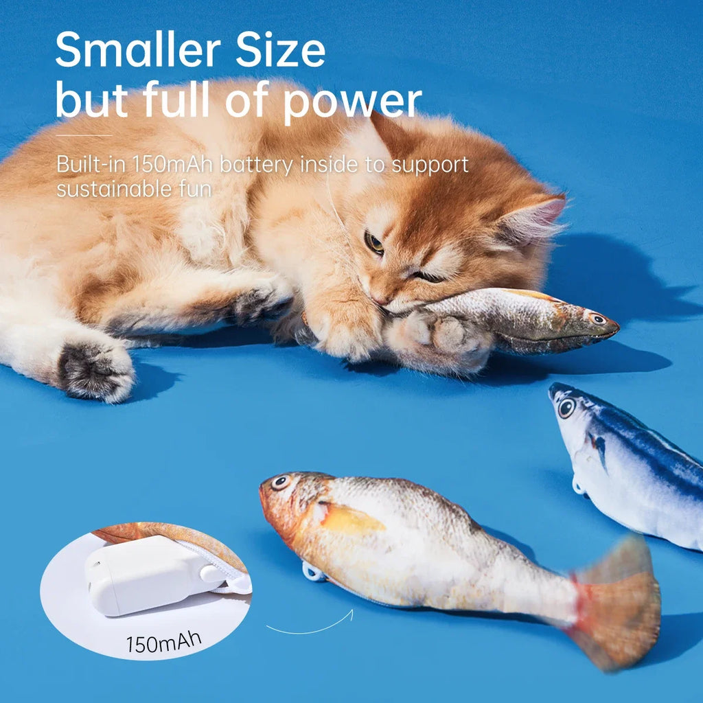 Petgravity 3PCS Electric Fish Pet Cat Toys Catnip Simulation Fish Swing Kitten Dance Fish Toy Funny Cats Playing Supplies USB Charging - Majestic Pet Kingdom