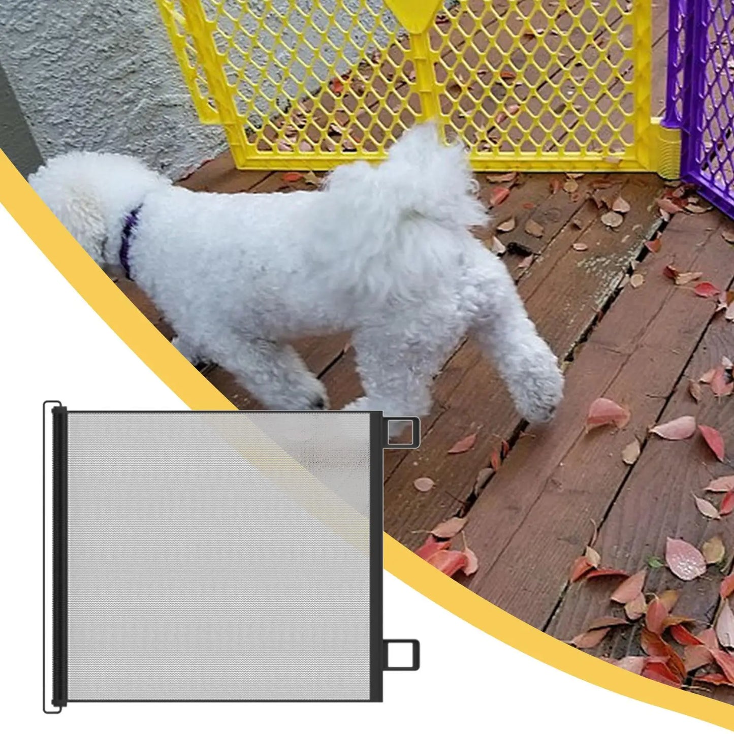 Retractable Pet Gate Dog Fence No Drill Required Mesh Cat Barrier Childproof Net Fence Cat Baffle For Indoor Staircase Patio - Purple | Purrfect Pet Kingdom