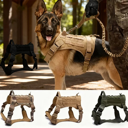 Tactical Dog Harness Padded Quick Release Military K9 Vest - Main Feature View | Majestic Pet Kingdom