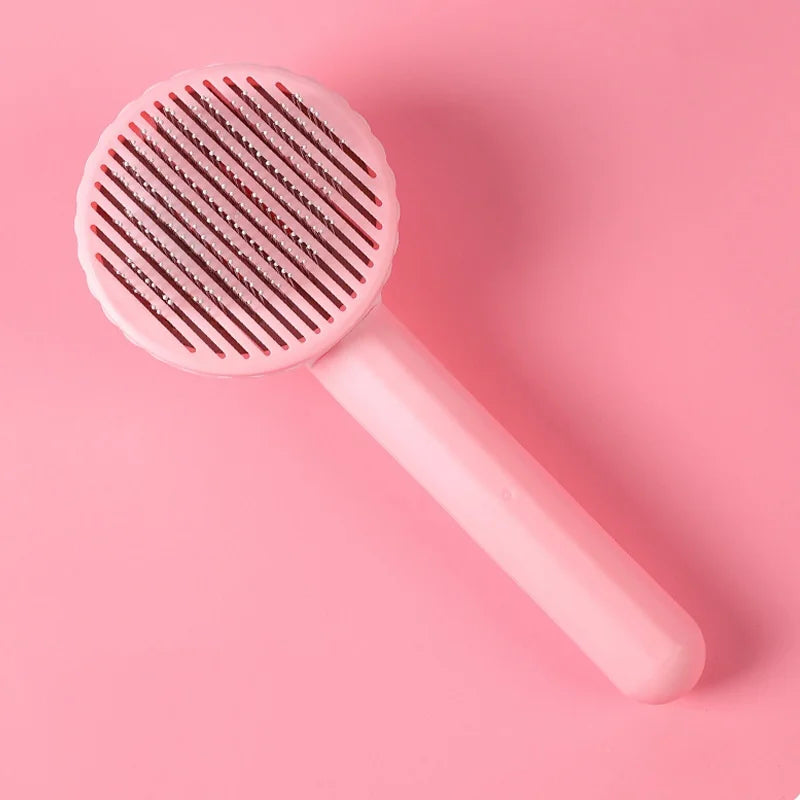 Pet Deshedding Comb | Self Cleaning Needle Brush for Dogs and Cats