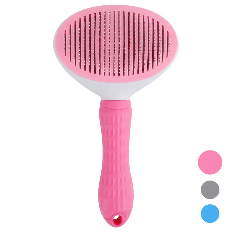 Pet Deshedding Comb | Self Cleaning Needle Brush for Dogs and Cats