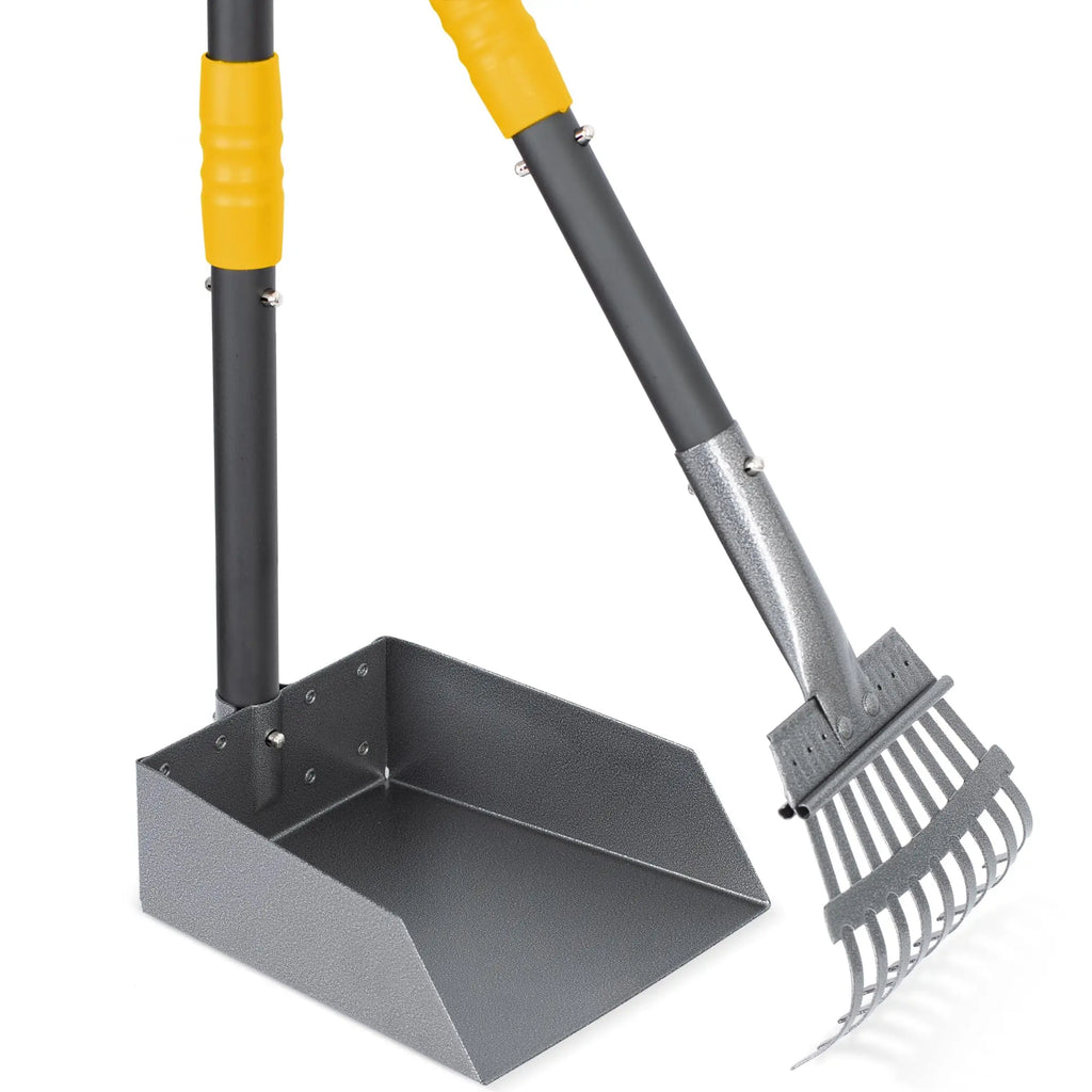 Dog Pooper Scooper and Rake Set with Stainless Handles - Majestic Pet Kingdom