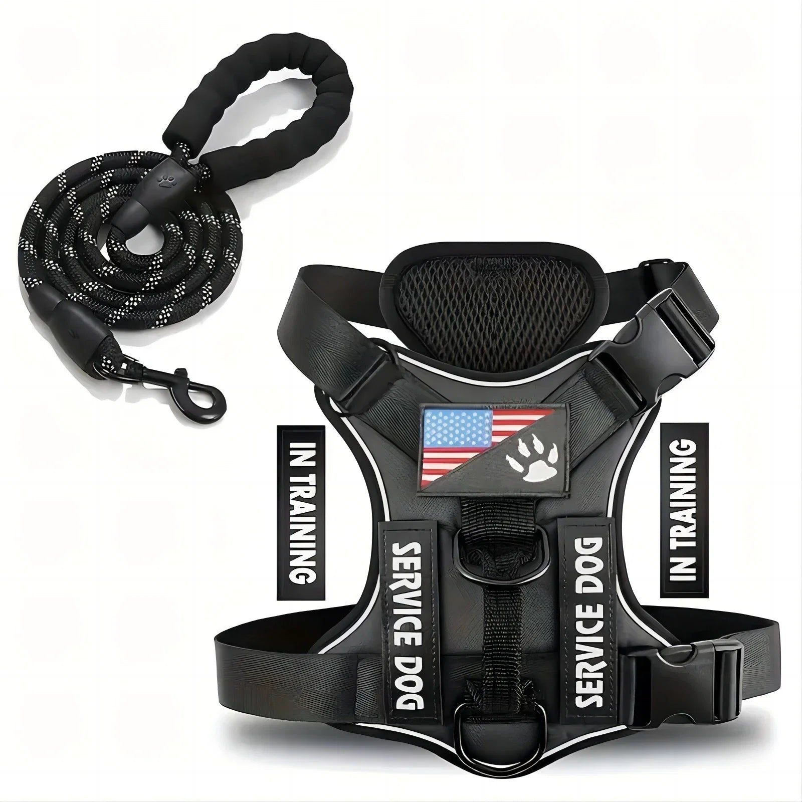 Dog Harness And Leash Set, Escape Proof No Pull Dog Vest Harness With Reflective Dog Walking Traction Rope - Majestic Pet Kingdom
