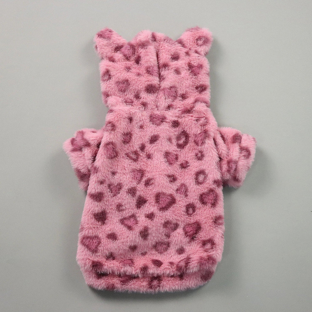 Pet Warm Clothes for Dog Cat Puppy Jacket with Lovely Ear Hat Fuzzy Coat Sweatshirt Dog Costume Outfits for Small Medium Dog fo