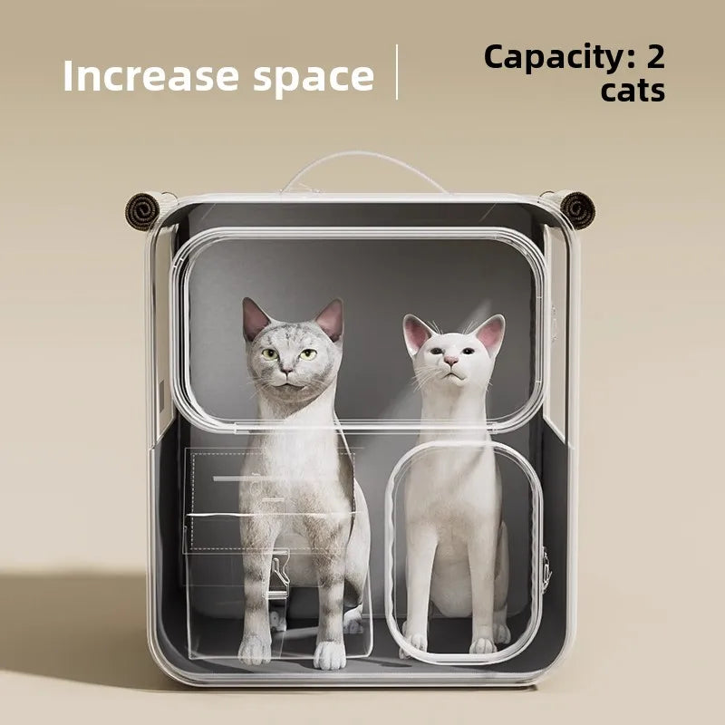 Rolling Cat Carrier with Wheels for Large Cats Small Dogs Up To 25 LBS  Ideal for Travel Walking and Camping Cat Handbag Dog Bag