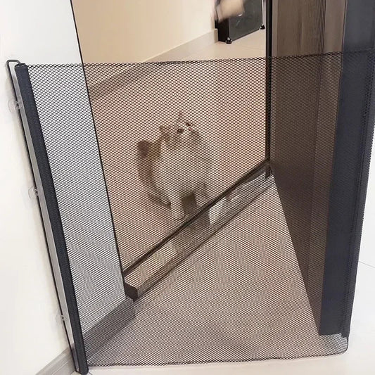 Retractable Pet Safety Gate Dog Cat Indoor Walkway Barrier Net | Purrfect Pet Kingdom