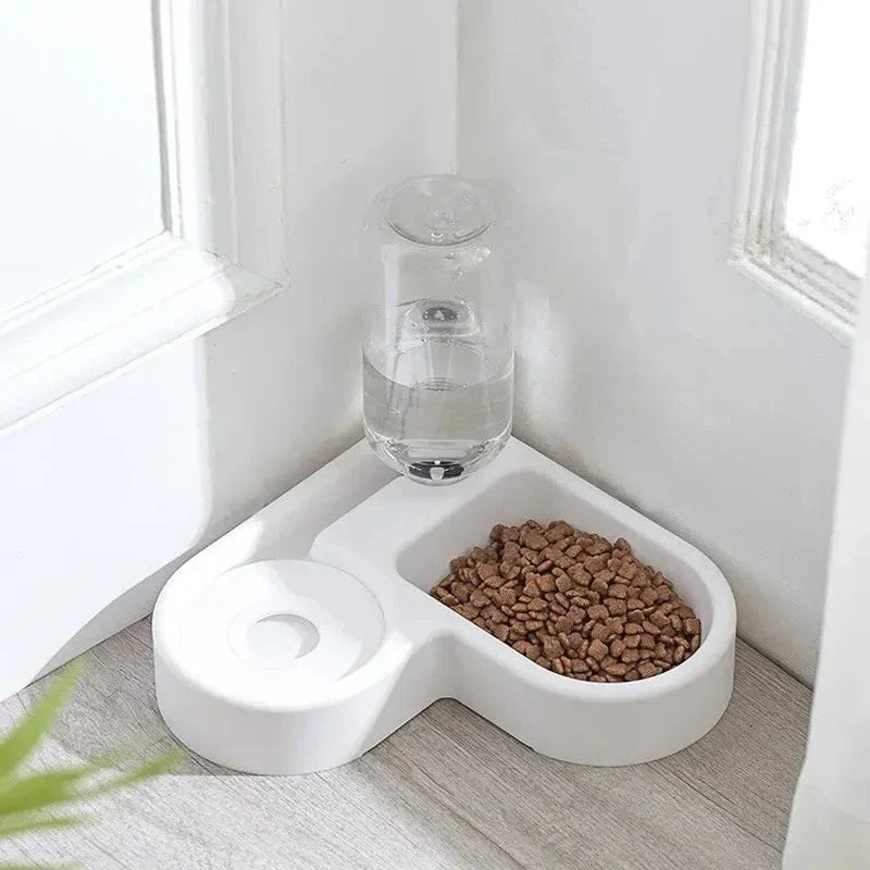 Pet Double Bowl Dog Bowl Cat Bowl Set Automatic Feeding and Drinking | Majestic Pet Kingdom™