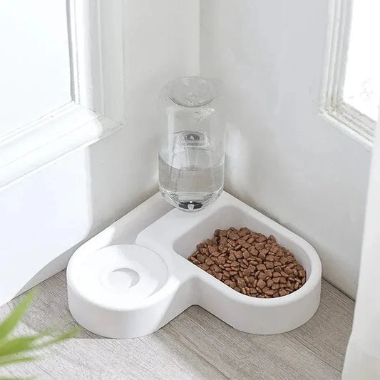 Pet Double Bowl Dog Bowl Cat Bowl Set Automatic Feeding and Drinking | Majestic Pet Kingdom™