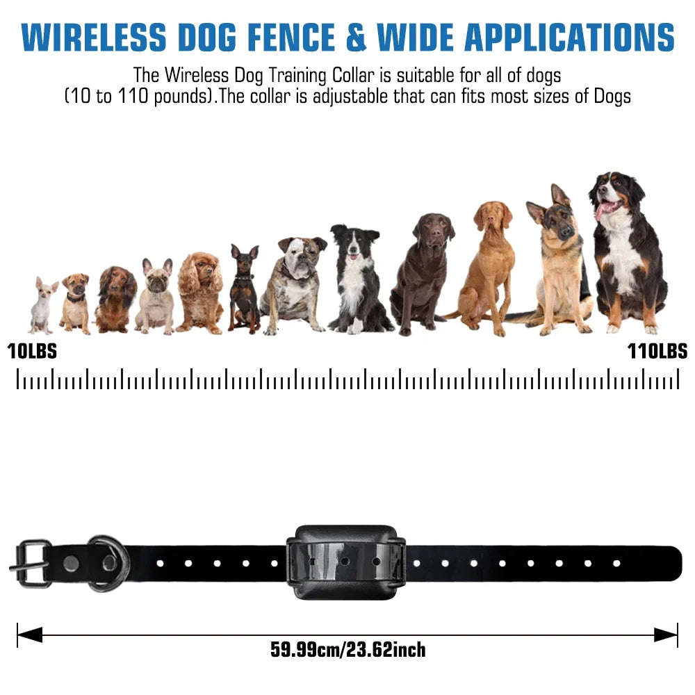 Wireless Dog Fence Electric Collar Rechargeable Containment